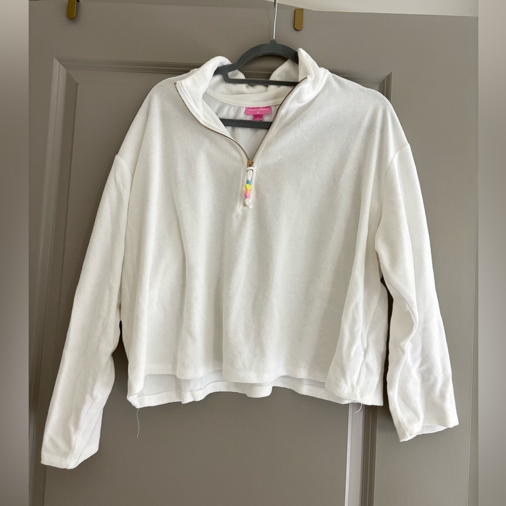 Stoney Clover Lane White Quarter-Zip Sweatshirt